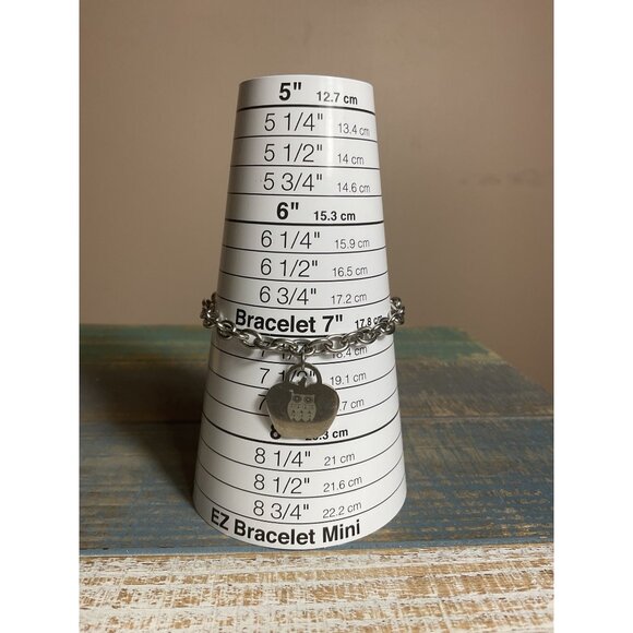 Owl Charm Silver-Tone Chain Bracelet With Lobster Clasp - Picture 2 of 3